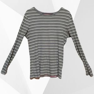 Old Navy Blue/Grey Striped Shirt